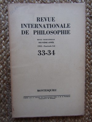 Revue Internationale de Philosophie 1955 FASCICULE 3-4 / 33-34 foto
