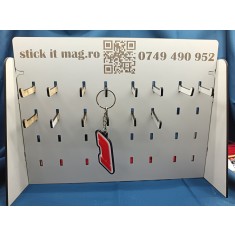 Breloc Masina Formula 1 Alb cu Rosu , Breloc Auto 3D pentru Chei