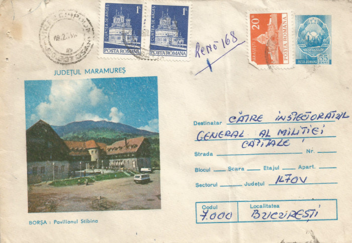 Romania, Borsa, Pavilionul Stibina, plic circulat, 1979