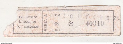 bnk div Romania CTA - bilet de calatorie - 28 lei foto