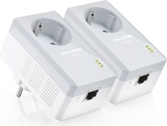 KIT ADAPTOR POWERLINE TP-LINK tehnologie AV, AV600, pana la 600Mbps, 1 port 10/100Mbps, priza AC, 2buc. &quot;TL-PA4010PKIT&quot; (timbru verde 2 lei)