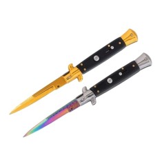 Set doua bricege cu arc, DEPOX&reg;, design italian clasic, husă inclusă, 22 cm, auriu/multicolor