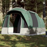 vidaXL Cort de camping pentru 3 persoane, verde, impermeabil