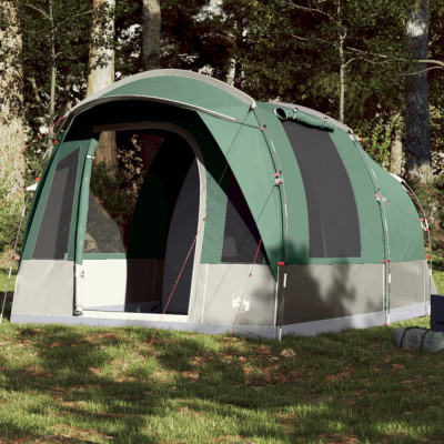 vidaXL Cort de camping pentru 3 persoane, verde, impermeabil foto