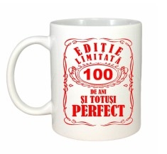 Cana alba personalizata, Editie Limitata 100 ani, INOVATIX&reg;. 330ml