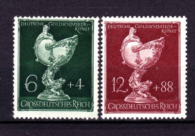 ✅ (S41) Germania Reich 1944 &amp;quot;Societatea orfevrierilor in aur din Germania&amp;quot; serie completa Michel 902/903, MNH foto