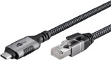 Cablu de retea USB 3.1 type C la RJ45 LAN Cat.6 FTP T-T 2m, Goobay G70698