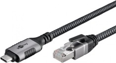 Cablu de retea USB 3.1 type C la RJ45 LAN Cat.6 FTP T-T 1m, Goobay G70696