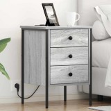 vidaXL Dulap de noapte sonoma gri 42 x 41 x 61 cm Lemn compozit
