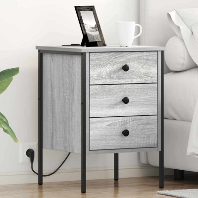 vidaXL Dulap de noapte 2 pcs sonoma gri 42 x 41 x 61 cm Lemn compozit foto