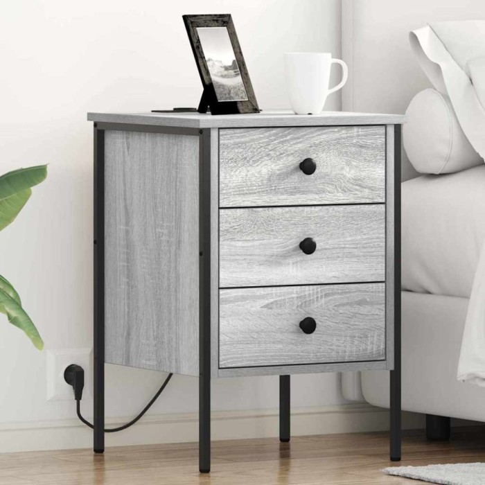 vidaXL Dulap de noapte 2 pcs sonoma gri 42 x 41 x 61 cm Lemn compozit