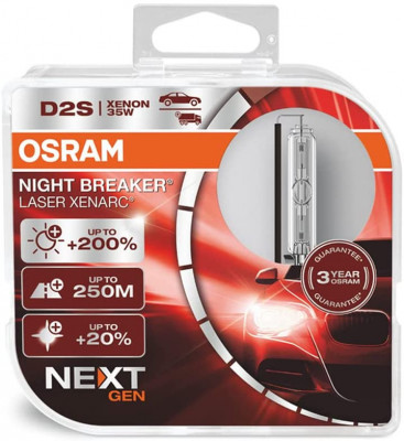 Set 2 Xenon D2S 85V Osram Xenarc Night Breaker Laser NextGen +200% foto