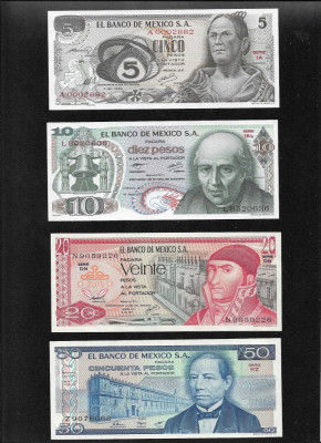 Set Mexic 5 + 10 + 20 + 50 + 100 + 500 + 1000 pesos aunc/unc foto