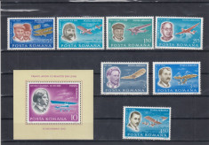 1978 LP 972 LP 973 PIONIERI AI AVIATIEI SERIE+COLITA DANTELATA MNH foto