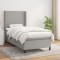 vidaXL Pat box spring cu saltea, gri deschis, 90x200 cm, textil 3131241