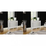 vidaXL Mască Calorifer 2 buc, Alb, 112cm MDF. Acoperire Decorativă Radiator