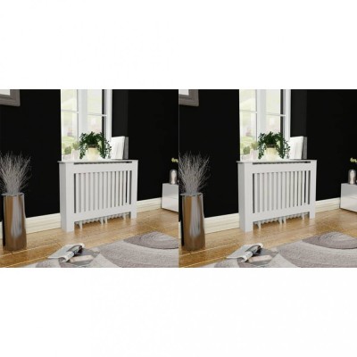 vidaXL Mască de calorifer, 2 buc., alb, 112 cm, MDF 276003 foto