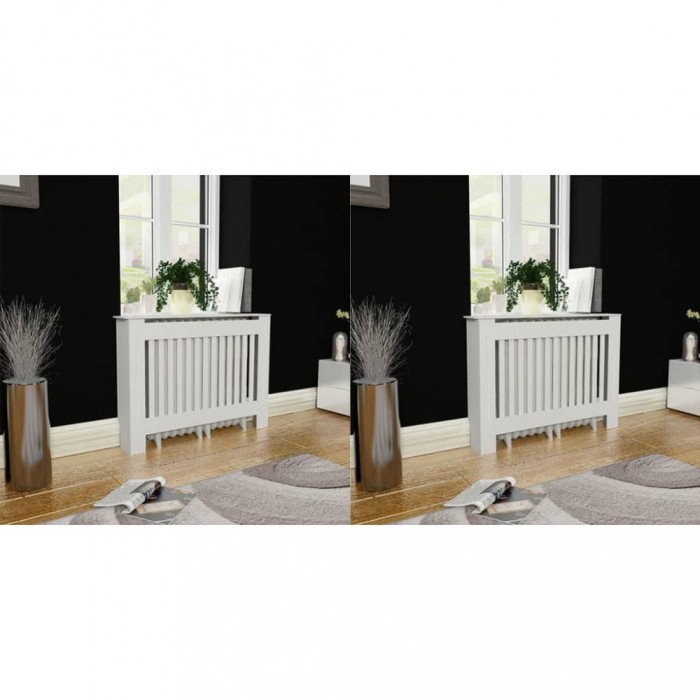 vidaXL Mască de calorifer, 2 buc., alb, 112 cm, MDF 276003