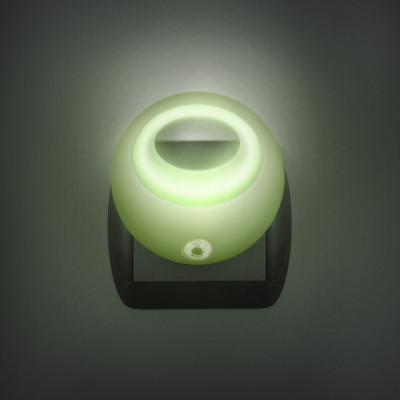 Lampa de veghe cu LED si senzor de lumina - verde foto