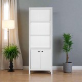 Cumpara ieftin Biblioteca Alb Rustic Adore, 5 Rafturi, Usi, 66x196x32 cm. Mobila Living, Design Modern