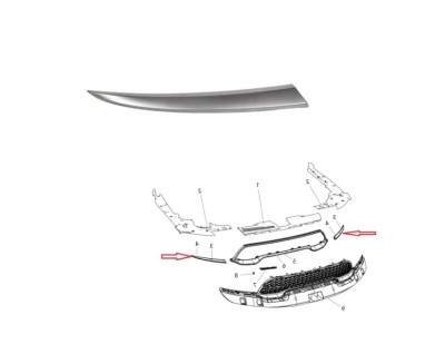 Ornament far DODGE DURANGO, 07.2020-, partea dreapta, crom satinat, foto