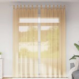 vidaXL Perdele Voile cu Bucle 2 buc Nisip 140x260 cm