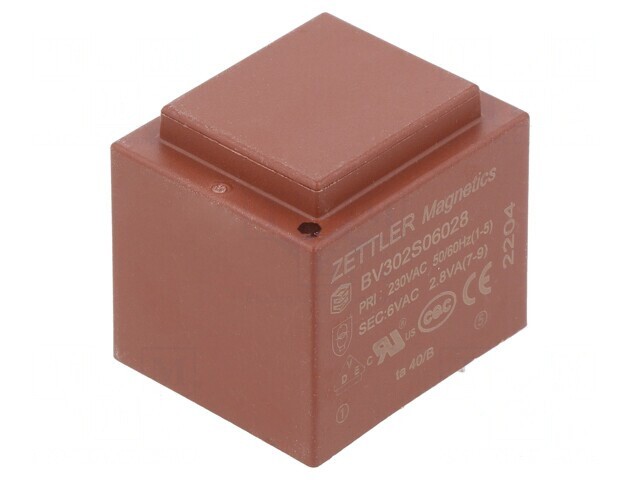 Transformator &Icirc;ncapsulat 2,8VA 230V 6V PCB