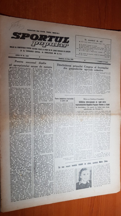 sportul popular 23 mai 1953-noile norme de clasificare sportiva