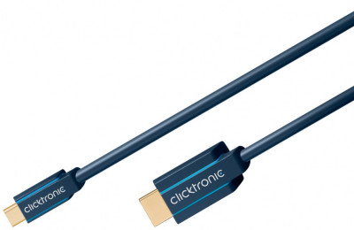 Cablu Profesional 3m USB TYPE C - HDMI Ultra HD 10Gbps 4K-60Hz cupru AWG32 aurit Clicktronic foto