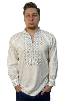 Bluza barbati RB187, alb/argintiu, marime L foto