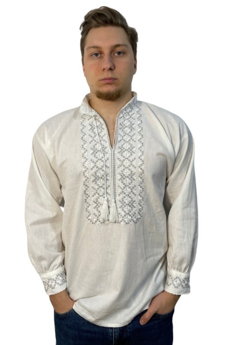 Bluza barbati RB187, alb/argintiu, marime L