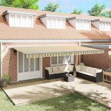 Marchiză Retractabilă Automată cu LED Verde și Galben 600x350 cm