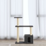 vidaXL Ansamblu pisici cu st&acirc;lpi din funie de sisal, gri &icirc;nchis, 70 cm