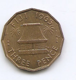Fiji 3 Pence 1965 - Elizabeth II - B11, 21.9 mm KM-22 (2), Australia si Oceania, Alama