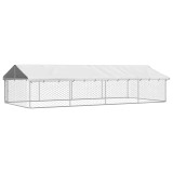 vidaXL Padoc pentru c&acirc;ini de exterior, cu acoperiș, 600x300x150 cm