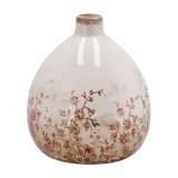 Vaza flori ceramica bej maro 17 x 19,5 cm