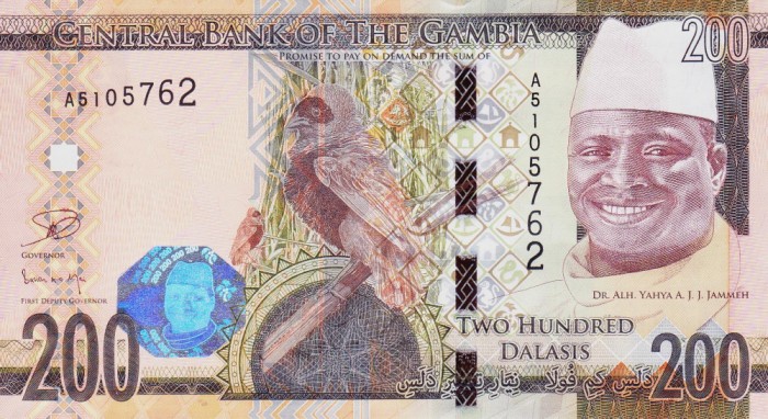 Bancnota Gambia 200 Dalasis (2015) - P36 UNC ( vezi descriere )
