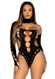 Bodysuit Asymmetrical Cut Out, Negru, S-L