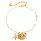 Cumpara ieftin Colier placat cu aur Summer Pearls