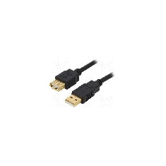 Cablu USB A mufa, USB A soclu, USB 2.0, lungime 5m, negru, BQ CABLE - CAB-USBAAF/5G-BK