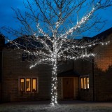 Instalatie de craciun liniara 50 m, 8 jocuri de lumini, controler, protectie anti-inghet, fir cupru,1 m prelungitor 220v, 498 led, fir negru, alb rece, Oem
