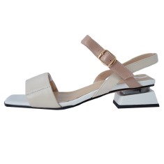 Sandale dama, din piele naturala, marca Jose Simon, KD13-9108A-52-147, crem foto