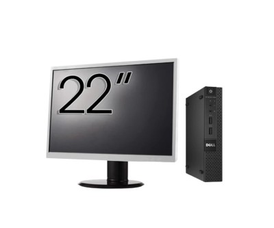 Pachet Calculator Second Hand DELL OptiPlex 9020 Mini PC, Intel Core i5-4590T 2.00GHz, 8GB DDR3, 128GB SSD + Monitor 22 Inch NewTechnology Media foto