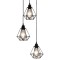 Lustră cu design diamant, negru, 3 x bec E27