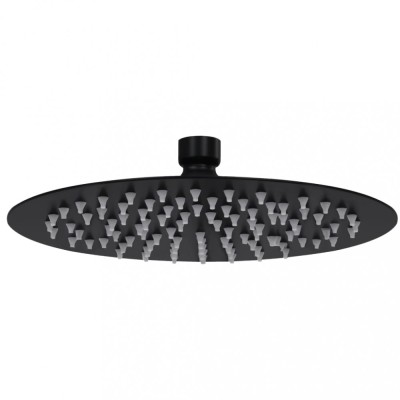 Cap de duș tip ploaie rotund, negru, 20 cm, oțel inoxidabil foto