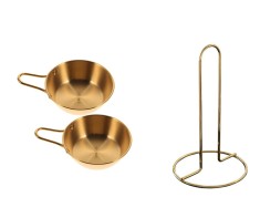 Set 2 sosiere din otel inoxidabil plus suport servetele bucatarie