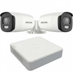 Kit - Sistem Supraveghere Video ColorVU HIKVISION - 2 camere - HDD inclus