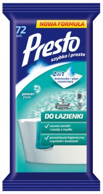 Servetele Umede Pentru Bai (obiecte Ceramice), 72 Buc/pachet, Presto - Efect De Stralucire foto