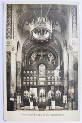 Alba Iulia - Interiorul bisericei de Incoronare - tip fotografie, necirculata foto