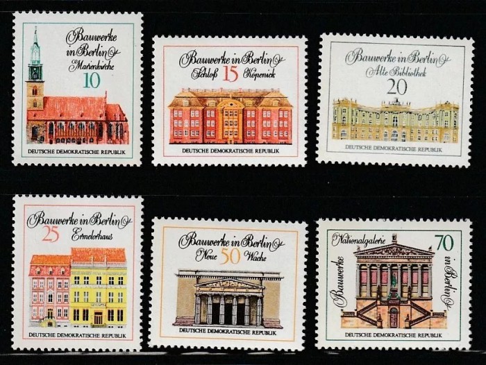 DDR 1971 - Clădiri din Berlin, arhitectura, serie neuzata